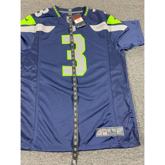 Nike Seattle Seahawks Jersey Mens Large Blue Russel Wilson Elite Football Shirt - Picture 5 of 12